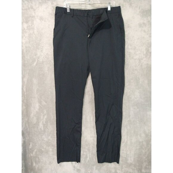 Nike Golf Pants Mens 33x35 Black Dri Fit Flat Front Straight Leg Performance - Picture 1 of 10